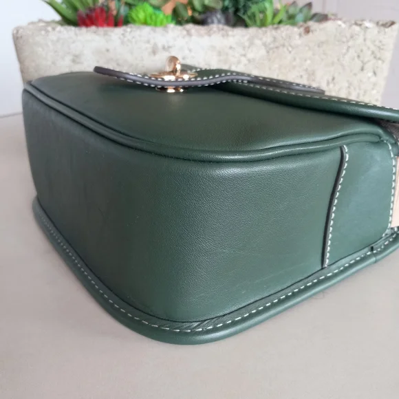 Dooney & Bourke Saddle Bag 20 Italian Leather In Sage - Picture 13 of 16
